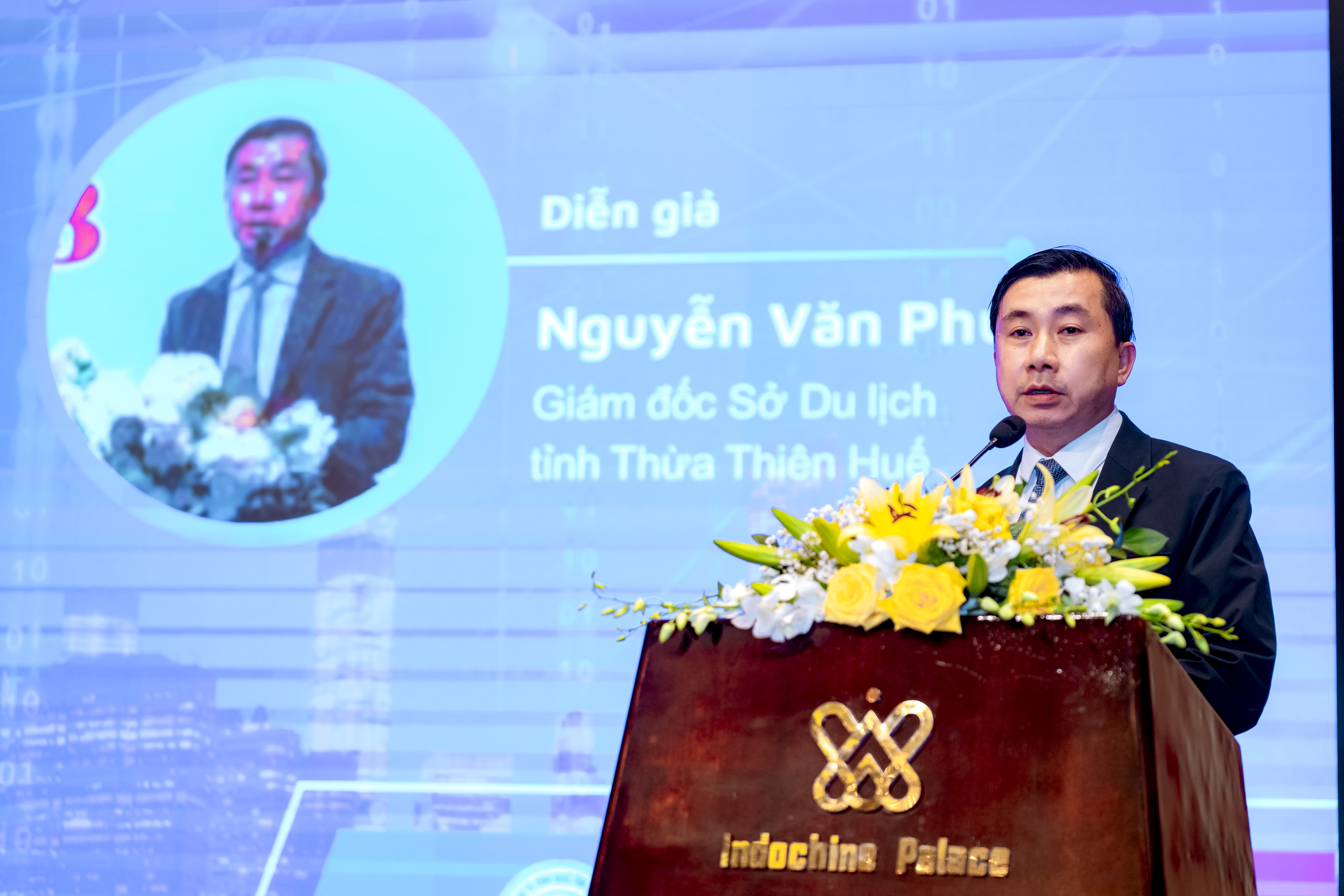 Giám đốc Sở Du lịch Thừa Thiên Huế Nguyễn Văn Phúc phát biểu tại Diễn đàn